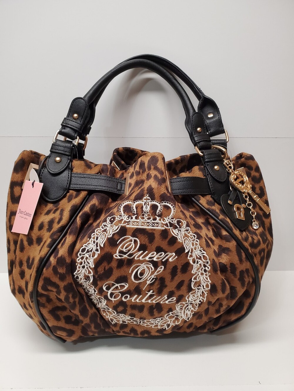 Juicy Couture Leopard-Print Queen Of Couture Tote Bag with Black Handles